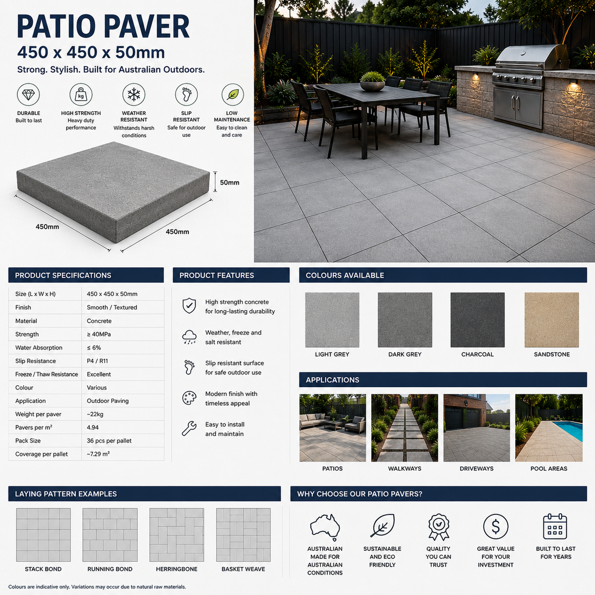 Slate Step Paver 450mm